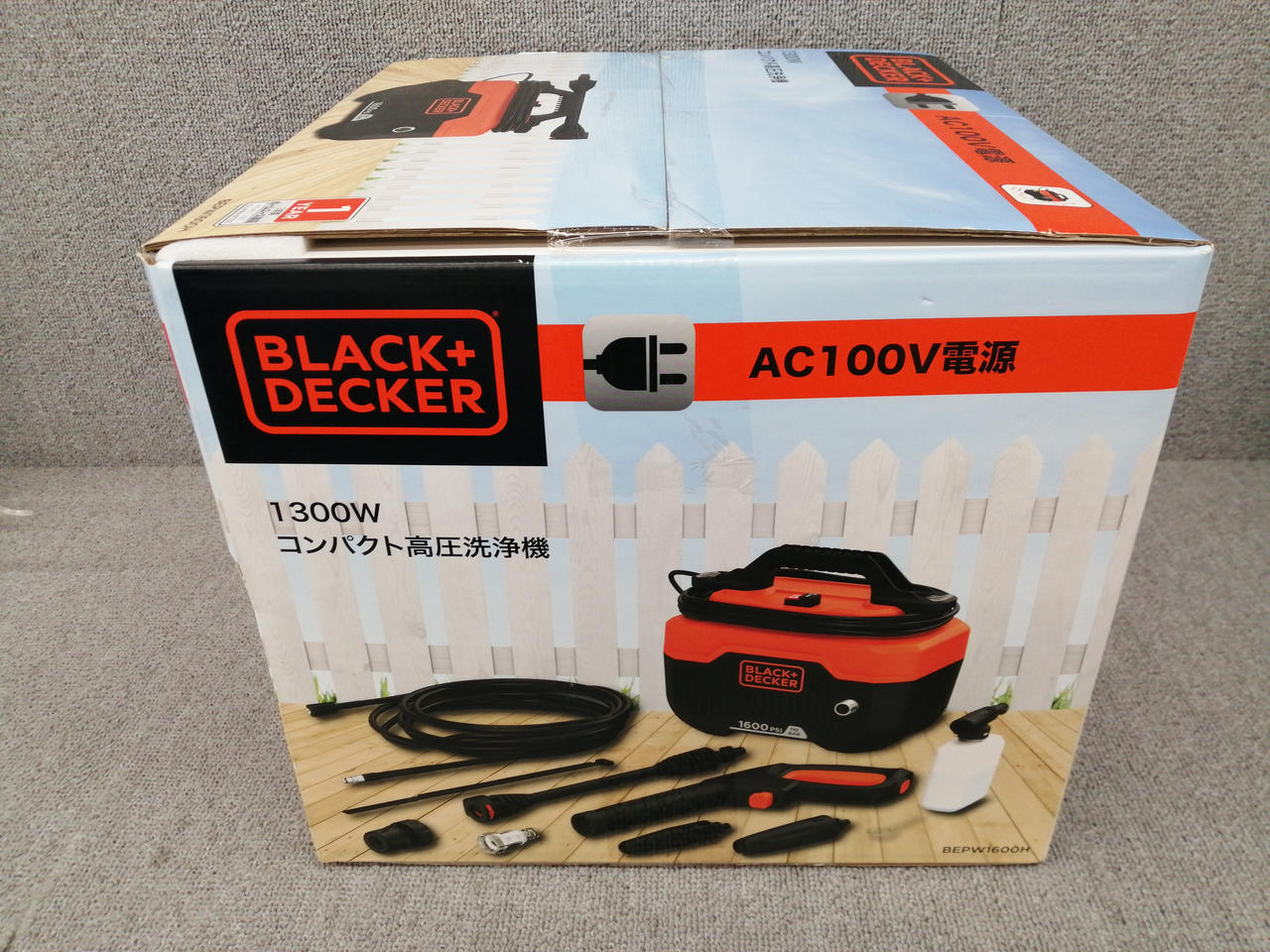 未使用 BLACK+DECKER 1200W 高圧洗浄機 コンパクトウォッシュ ブラック＋デッカー ガンコな汚れすっきり！ 高圧洗浄機