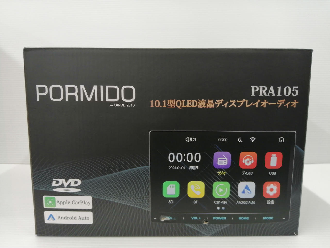 PORMIDO ディスプレイオーディオ 10.1インチ 2din QLED 液晶 PORMIDO ランキング1位 ディスプレイオーディオ 10.1インチ carplay
