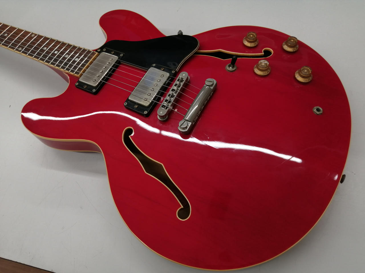 Burny Electric Guitar Red String Instrument Body Only M2417