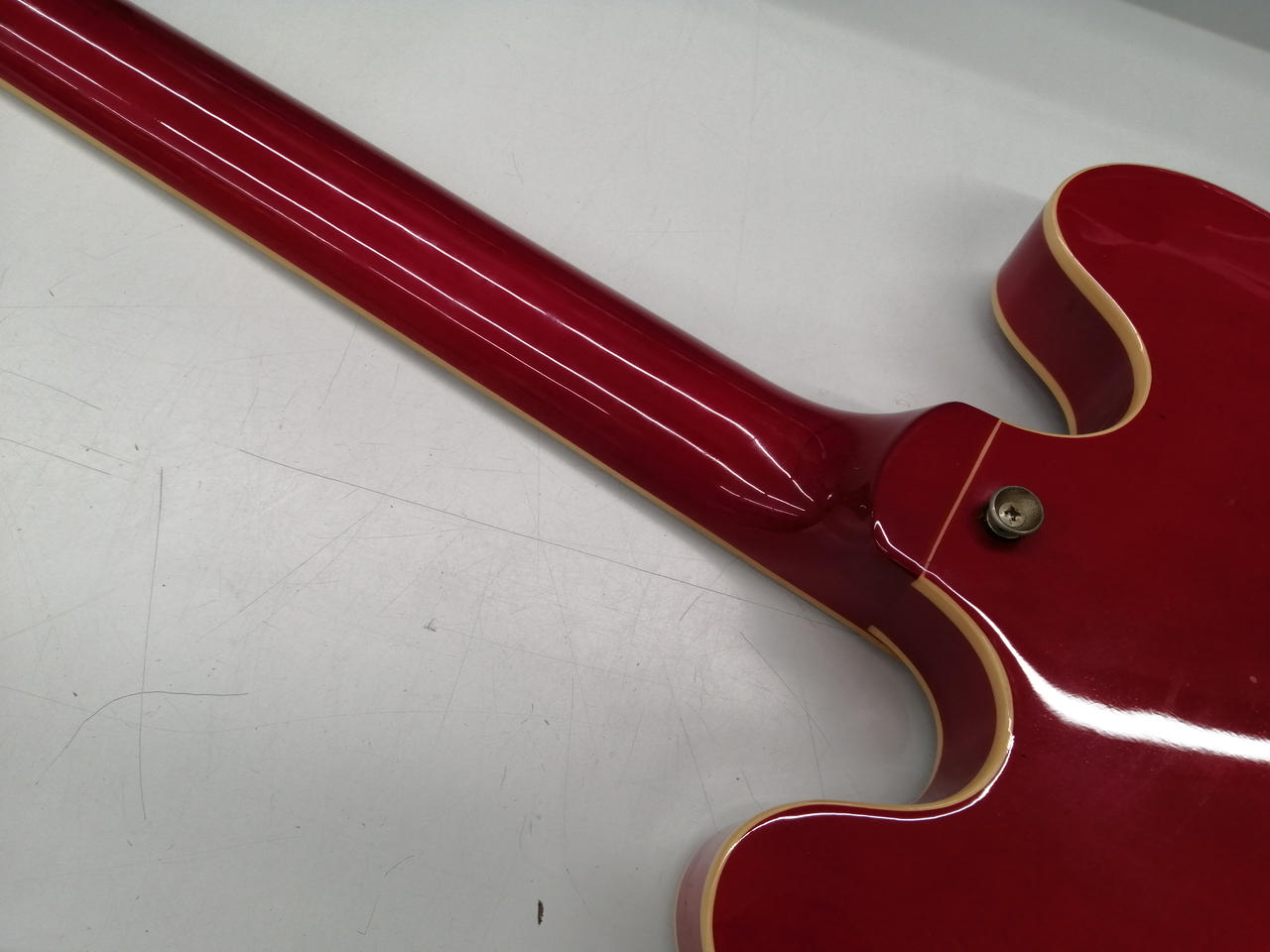 Burny Electric Guitar Red String Instrument Body Only M2417