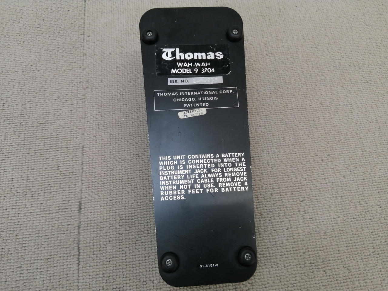 N　Thomas wah-wah Model9-3704 ビンテージワウ THOMAS ORGAN Wah-Wah Model 9-3704 (Cry Baby)（ビンテージ