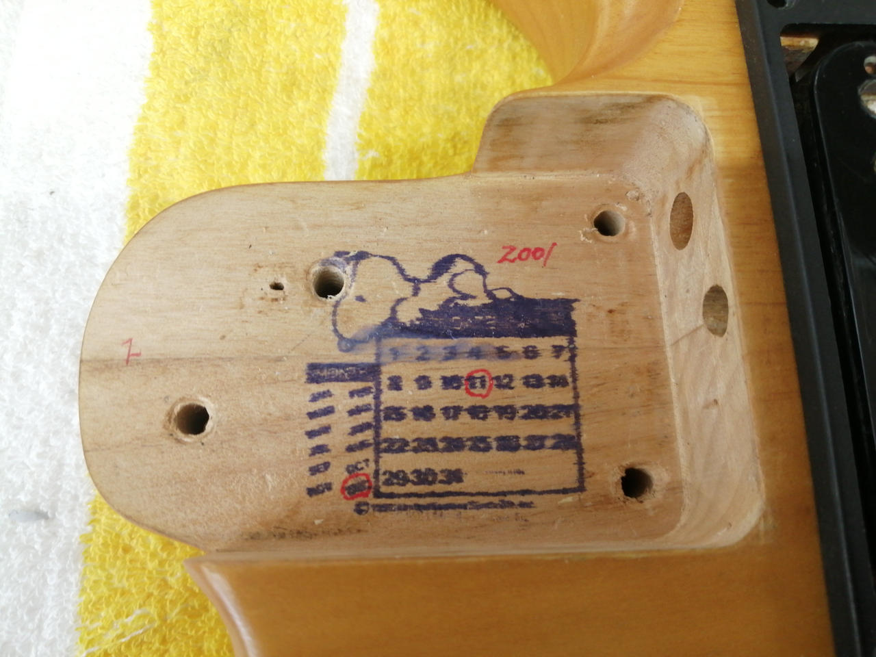 作成日か、スヌーピーのカレンダースタンプ