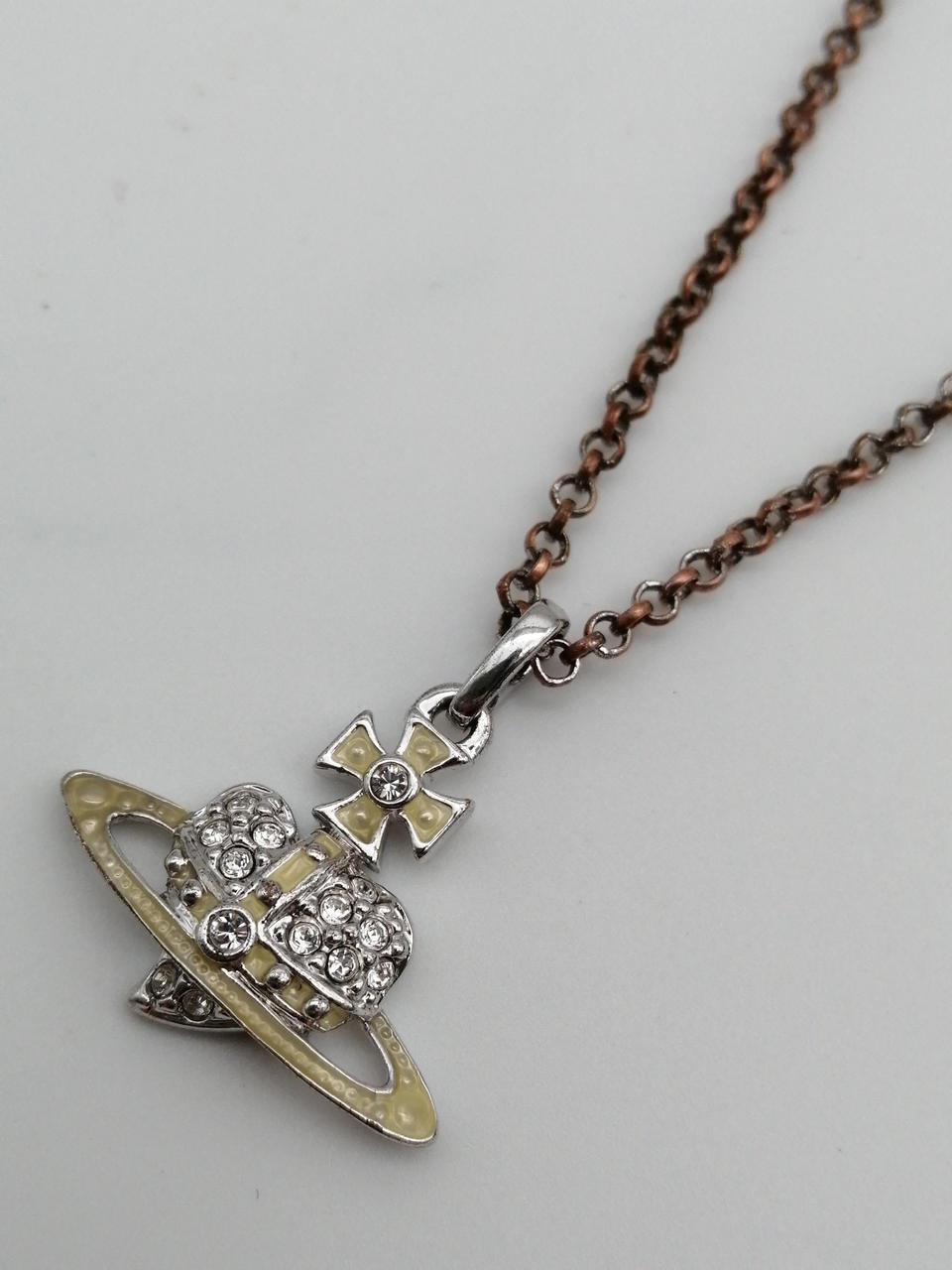 美品 Vivienne westwood オーブロゴ ハート ネックレス Vivienne Westwood ハート型オーブ Diamante Heart ネックレス