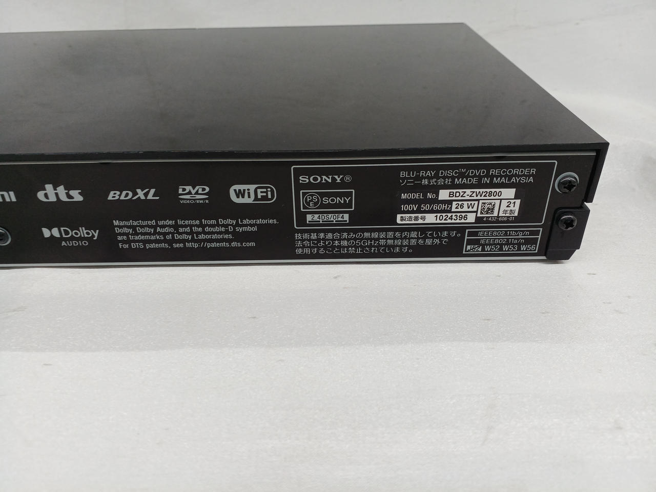 レコーダー SONY BDZ-ZW2800 BLACK BDZ-ZT2800/BDZ-ZT1800/BDZ-ZW2800/BDZ-ZW1800 | ブルーレイ
