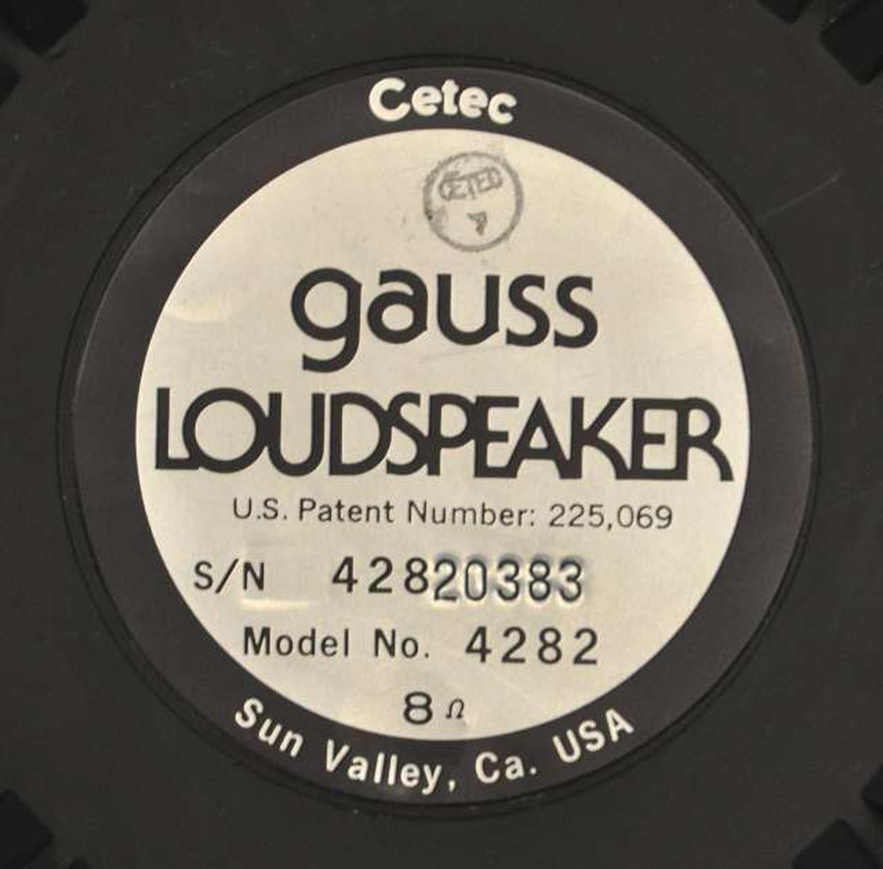 GAUSS 3580（３8ｃｍ）型ウーファー　ペア　完動品！ GAUSS 3580（38cm）型ウーファー ペア 完動品！