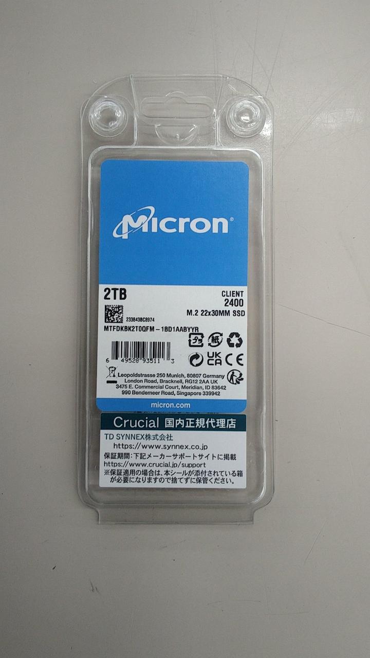 MICRON|M.2 SSD 2230 2TB|【ハードオフ公式通販】オフモール