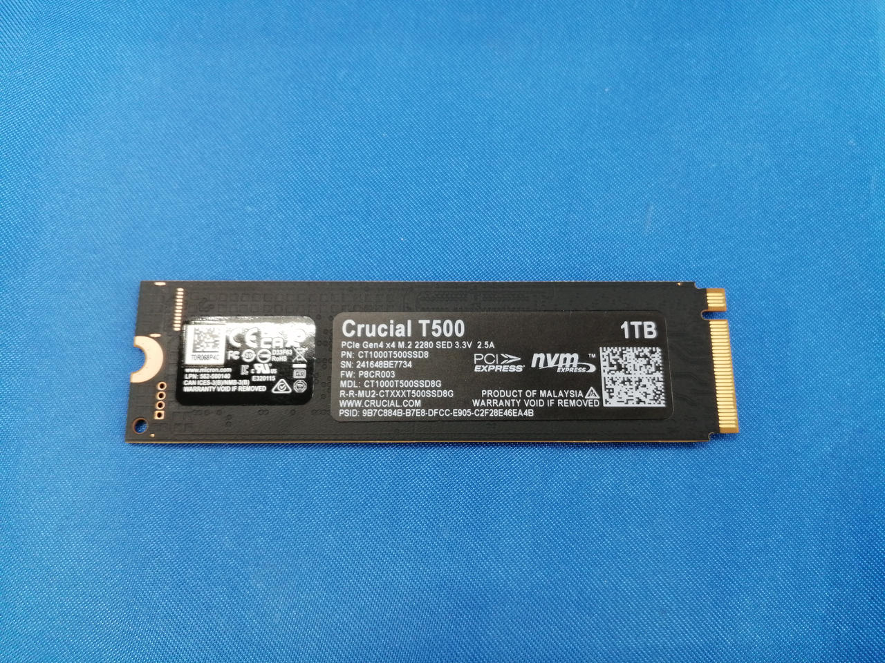 Crucial M.2 SSD 1000GB CT1000T500SSD8G（Crucial Nvme SSD