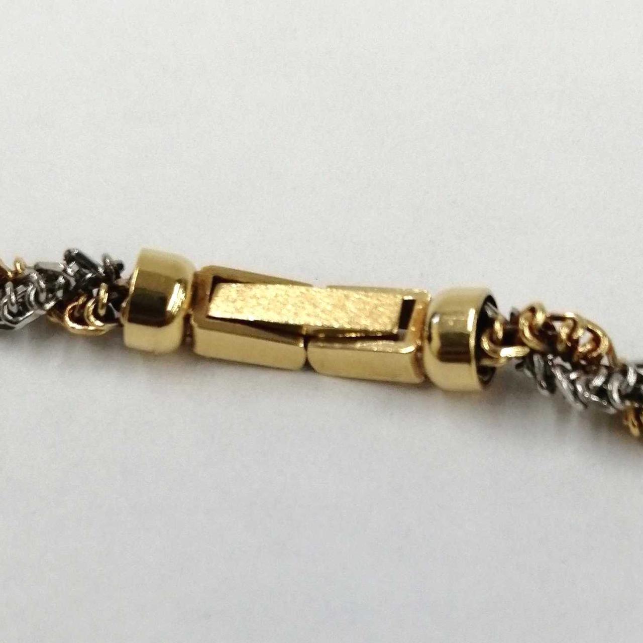 K18Pt850ネックレス 小豆ネックレス K18 Pt850 コンビ 幅4.2mm 0.8角線 50cm ダブル