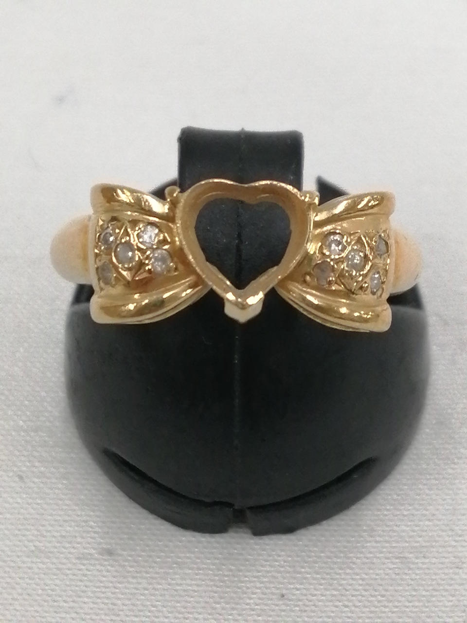 K18 型番：リボンモチーフ 石欠品 リング 10号