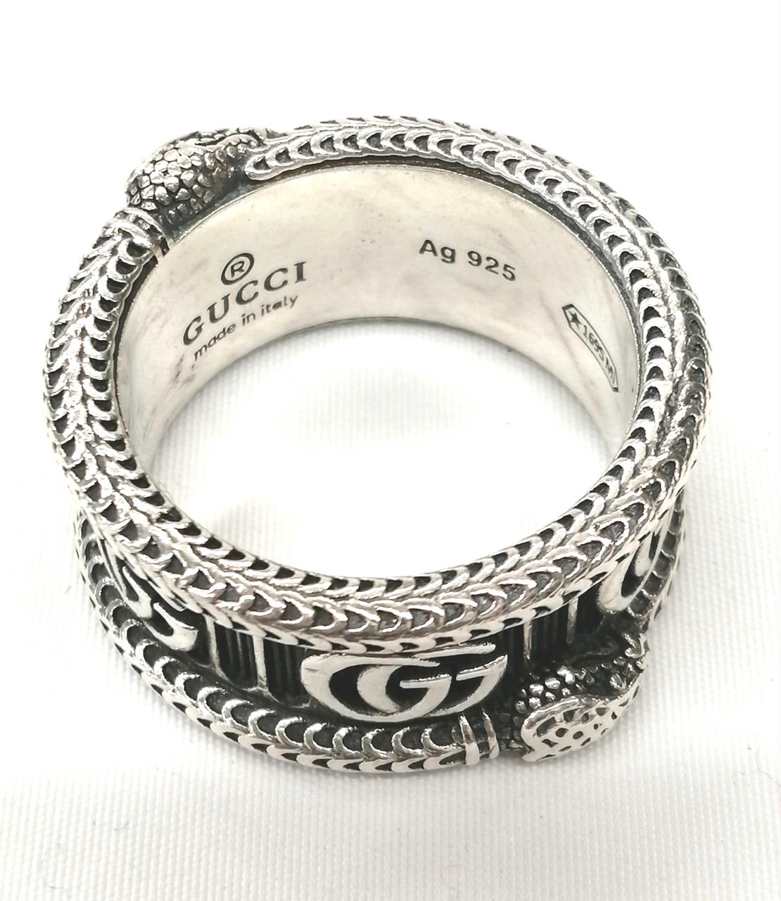 美品　GUCCI グッチ ダブルG マーモント スネーク ワイド リング GUCCI - 極美品 #22 グッチ マーモント スネーク ダブルG リング