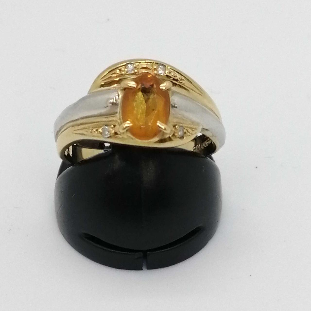 カ*ズ様 刻印不鮮明 K18 内径18mm オレンジ石付き リング 約5g カ*ズ様 刻印不鮮明 K18 内径18mm オレンジ石付き リング 約5g 刻印