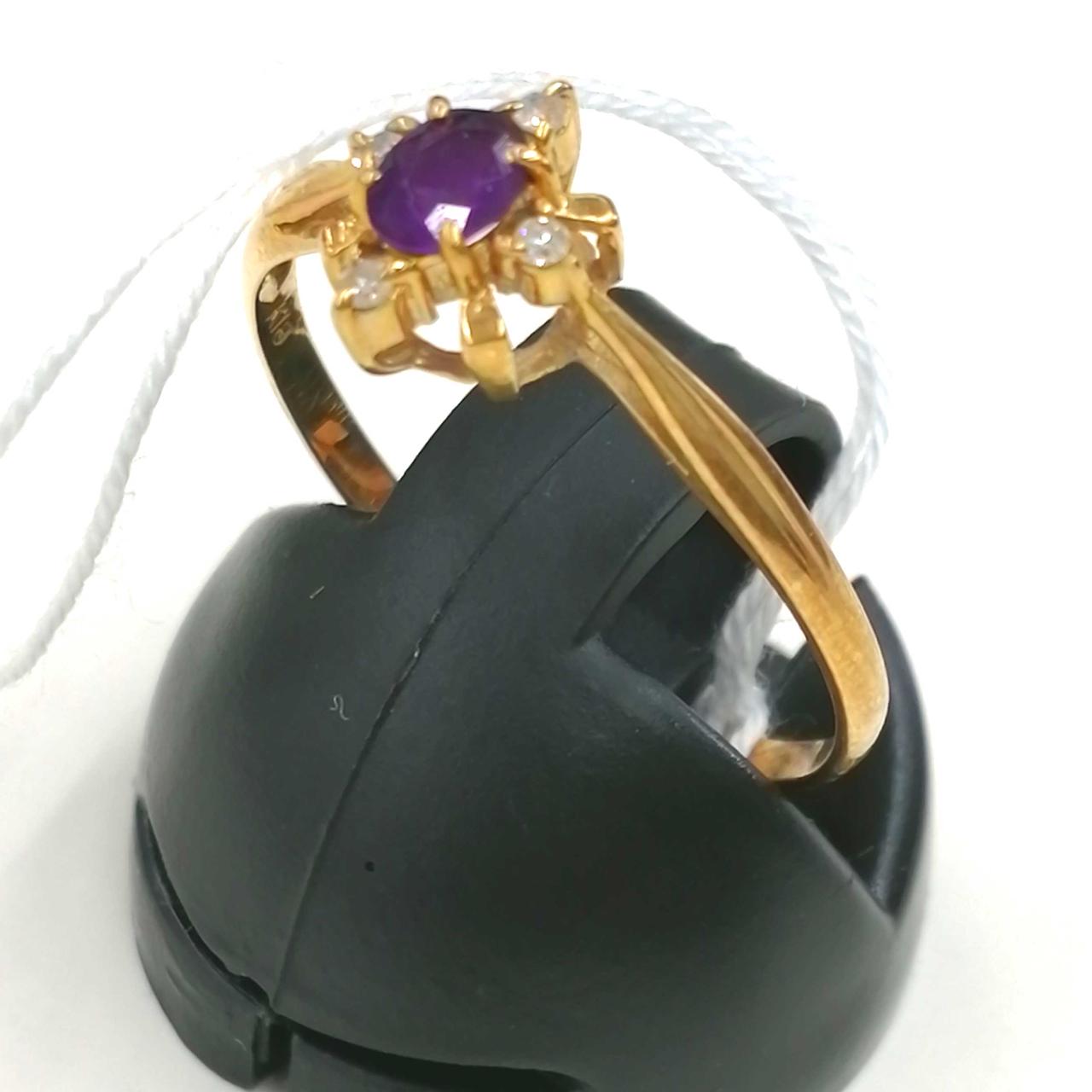 K１８と紫色の石 K18アメジストピアス