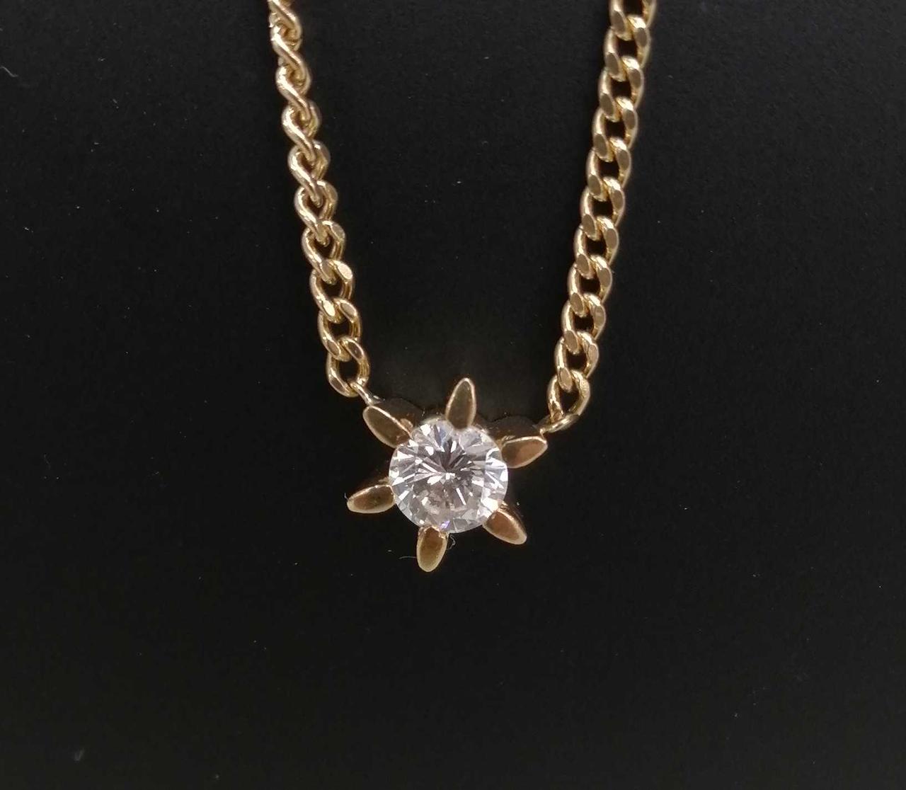 中古美品K18天然ダイヤモンドゴールドネックレス保証書付き 宝石付きネックレス|K18ダイヤモンド付きネックレス|HARDOFFオフモール