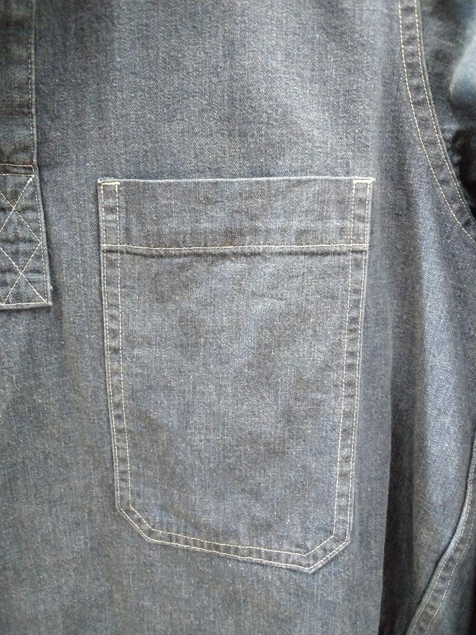 プルオーバーデニムシャツΩ 古着 メンズ トップス