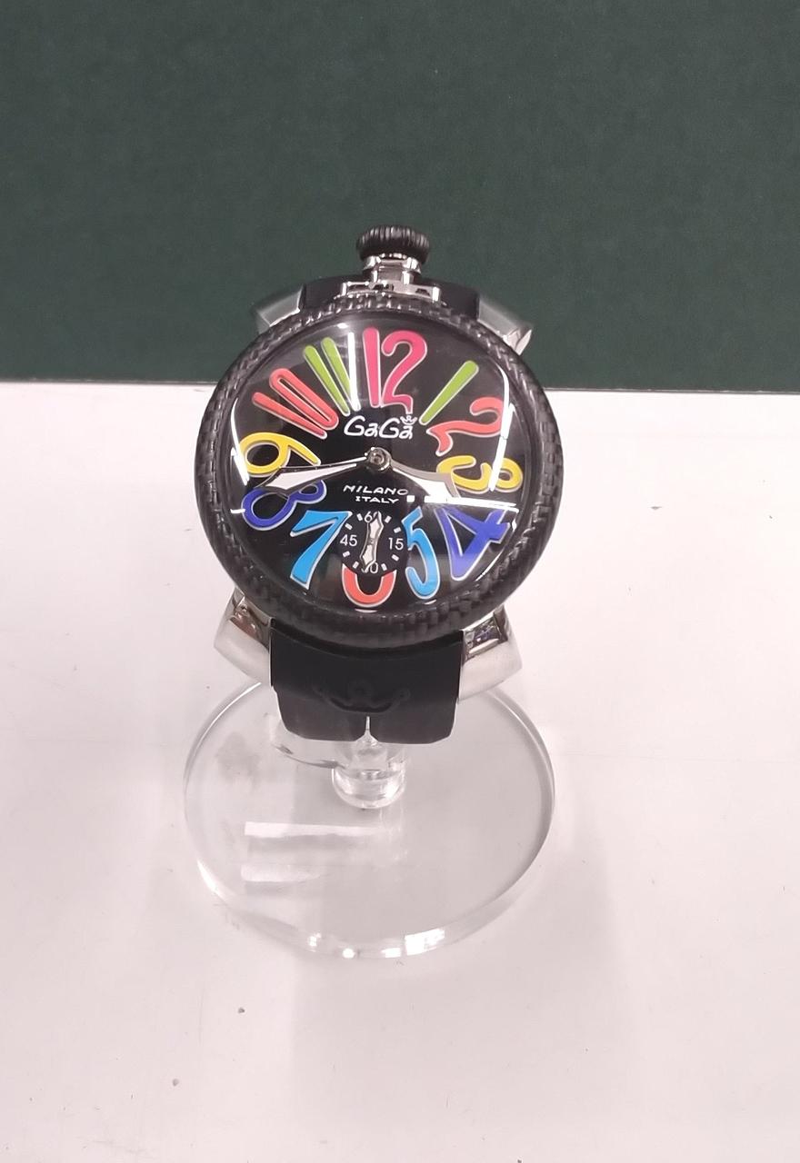 GaGa Milano アナログ手巻き時計 ブラック/ブルー GaGa Milano アナログ手巻き時計 ブラック/ブルー