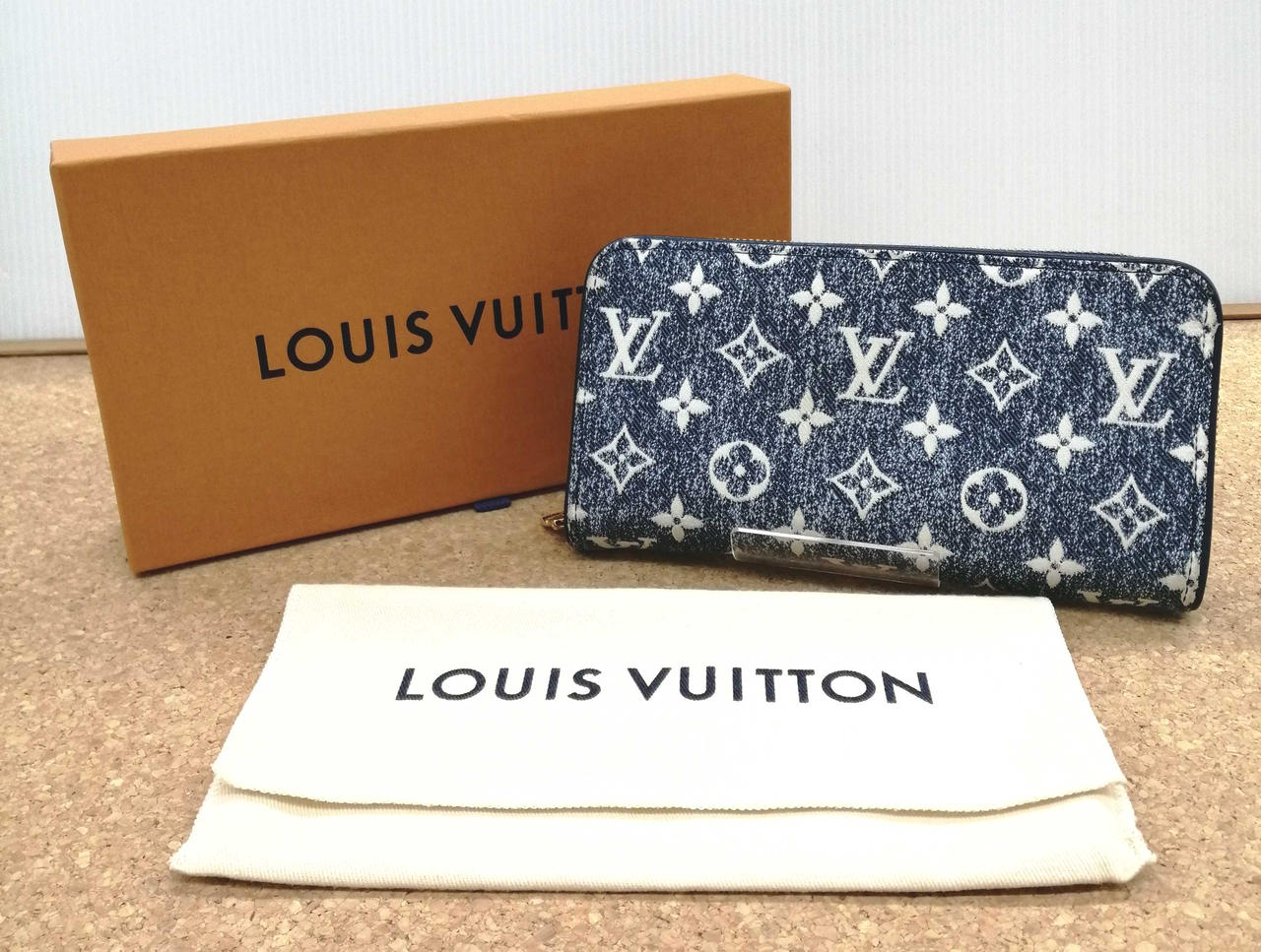 最高峰品◆ルイヴィトン ジッピーウォレット デニム ジャガード ブルー LOUIS VUITTON モノグラム ジャガード デニム ジッピー