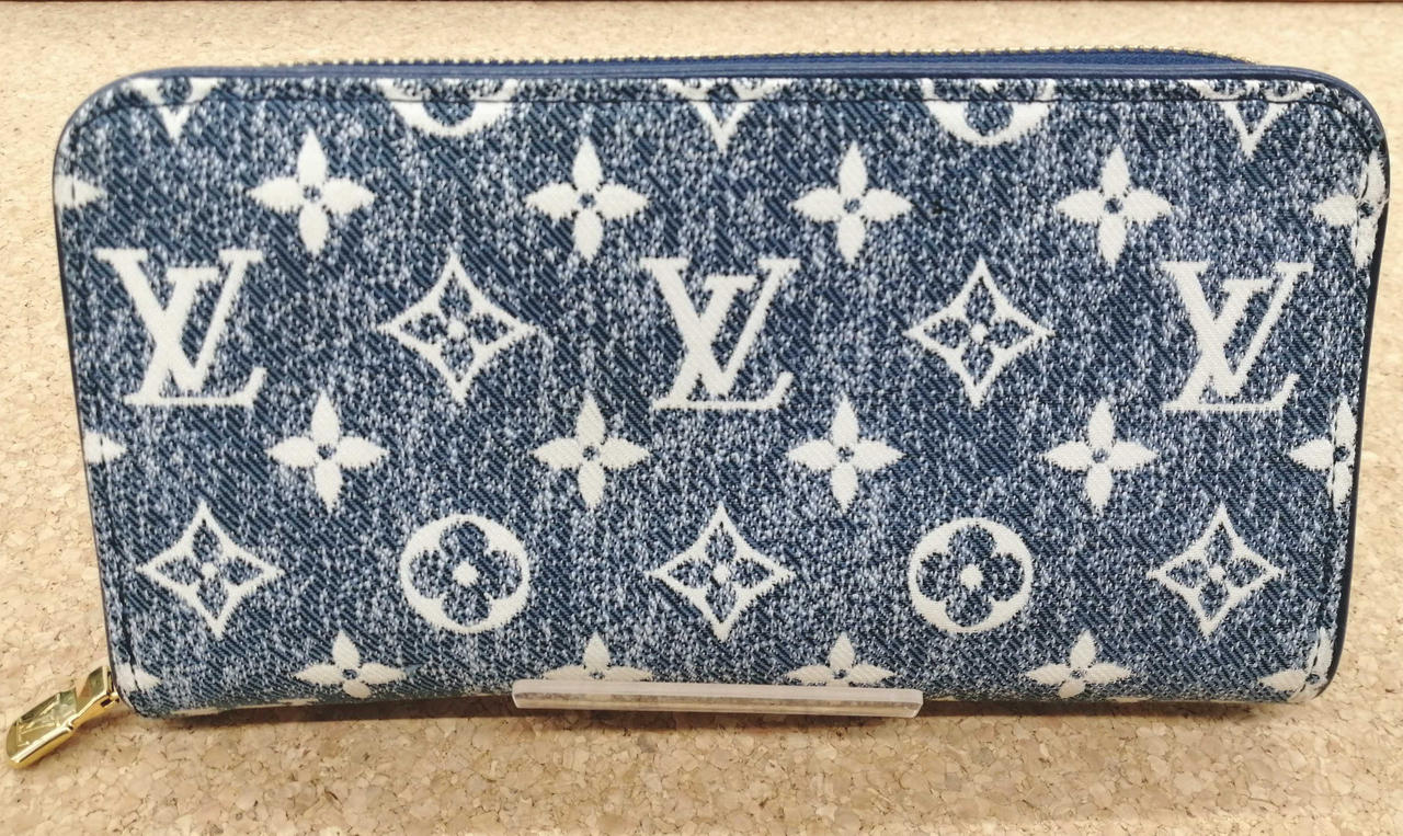 あーりぃ‼︎‼︎◆ルイヴィトン ジッピーウォレット デニム ジャガード ブルー LOUIS VUITTON（ルイ・ヴィトン） 新品 モノグラム・デニム LV