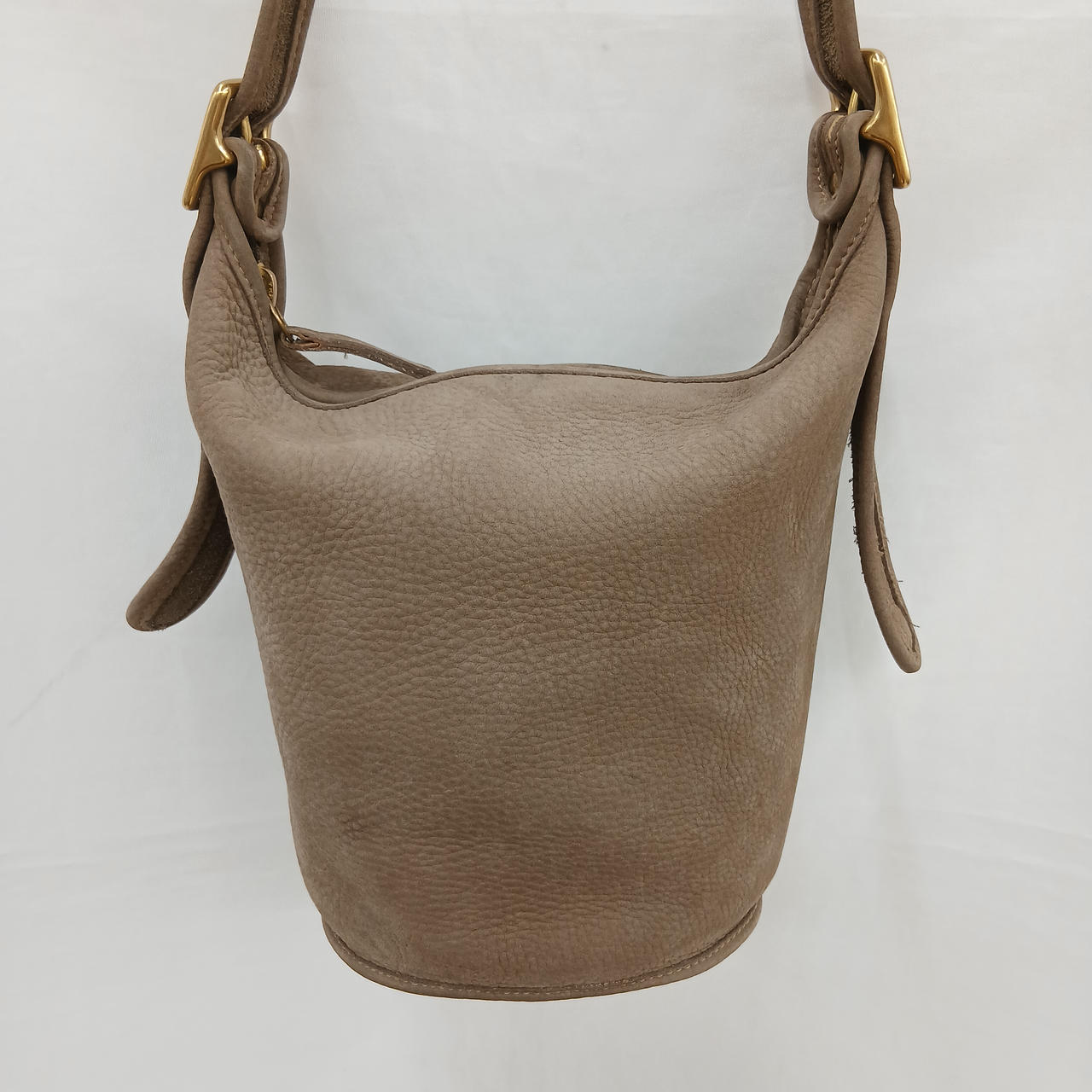 希少】COACH コーチ ヌバックレザー ショルダーバッグ バケツ型 カーキ 
