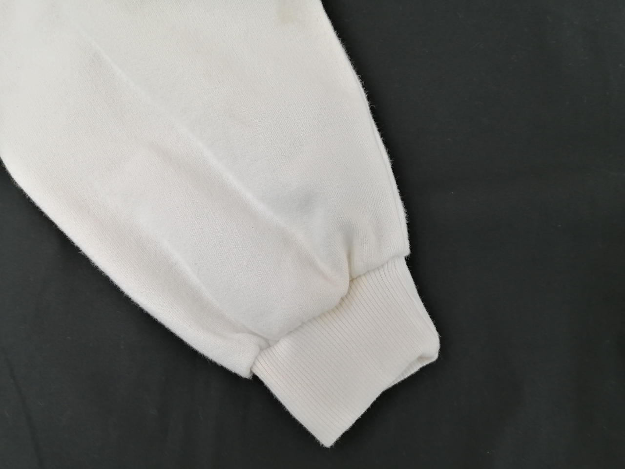 右袖に汚れあり