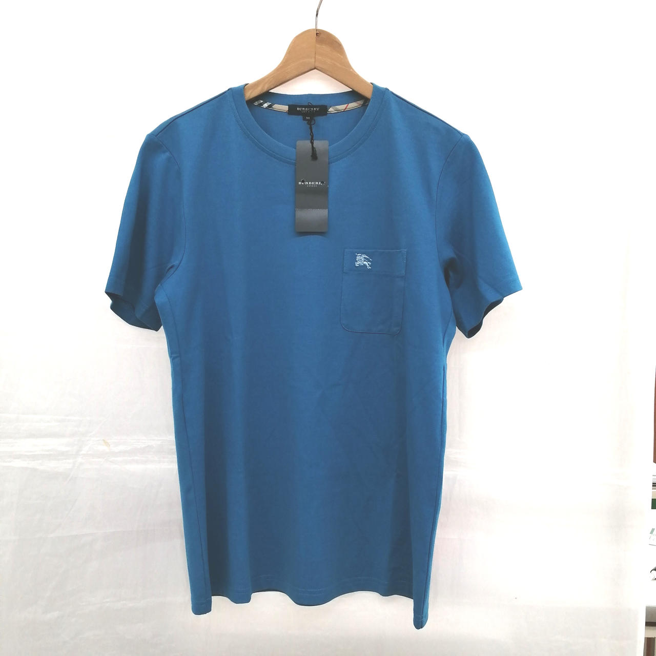 【Burberry】長袖Tシャツ　ミニTシャツ　ブルー　サイズM BURBERRY (バーバリー) ビッグEKDプリント クルーネック 長袖 T