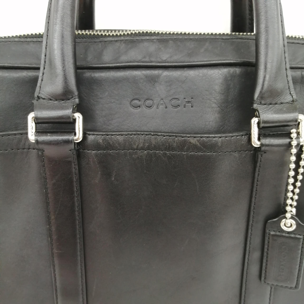 早い者勝ち 超美品 新品coachビジネスバッグ 2way COACH コーチ ビジネスバッグ レザー シボ革 2way A4可 ブラック