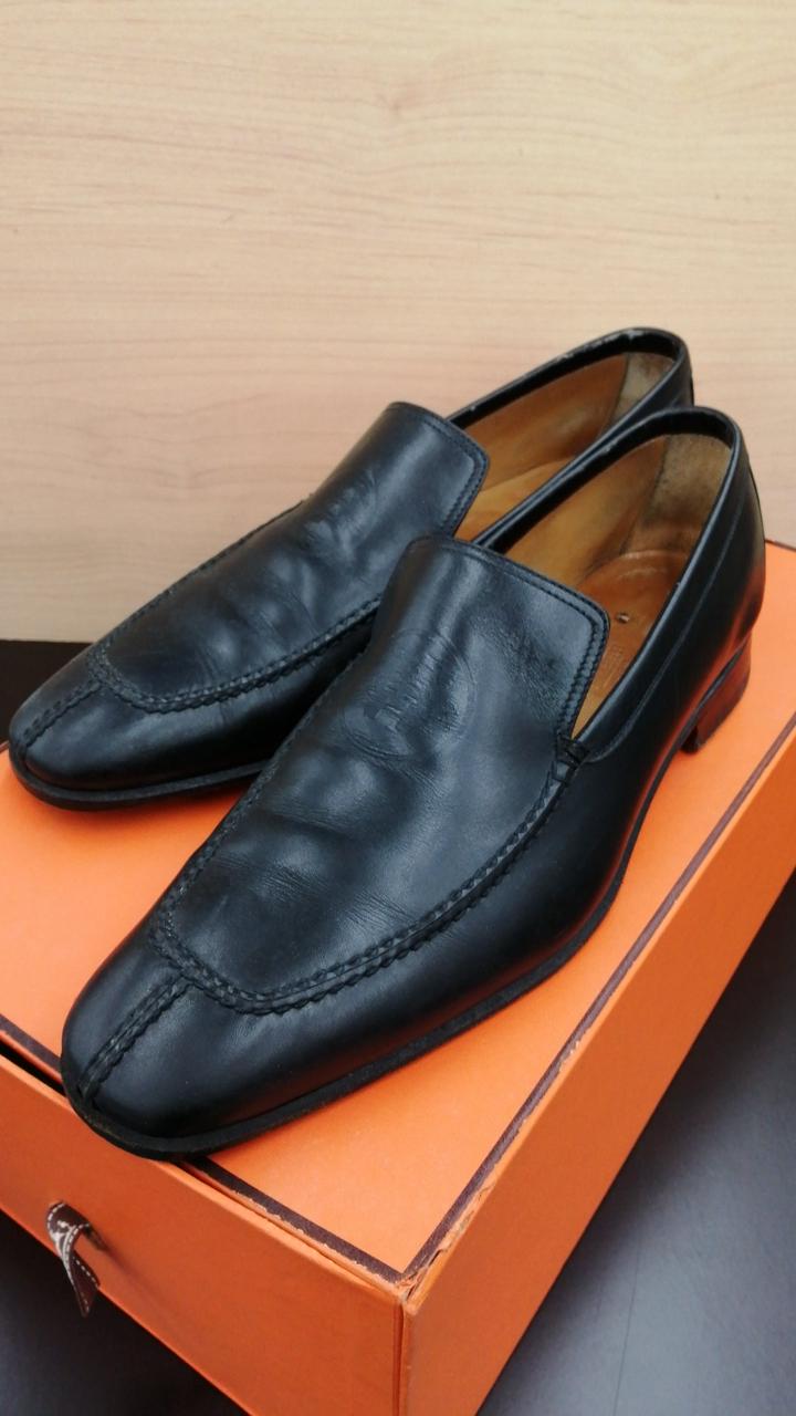 美品　HERMES エルメス ヴァンプローファー　スリッポン　Hロゴ　ブラック エルメス(HERMES)|ヴァンプローファー Hロゴ|HARDOFFオフモール