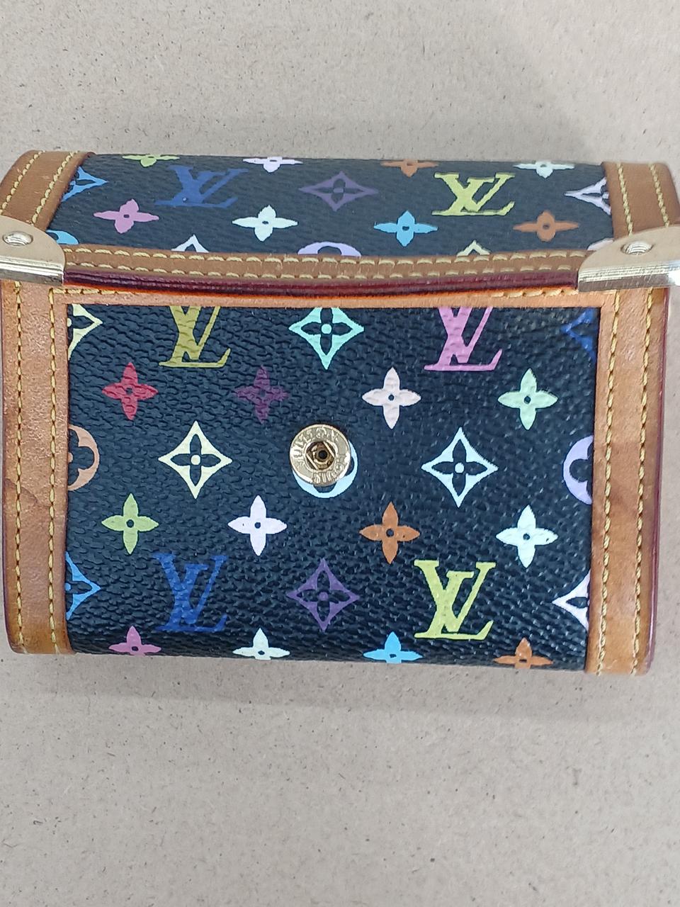 LOUISVUITTON|マルチカラー ポルト モネ・プラ ノワール コイン