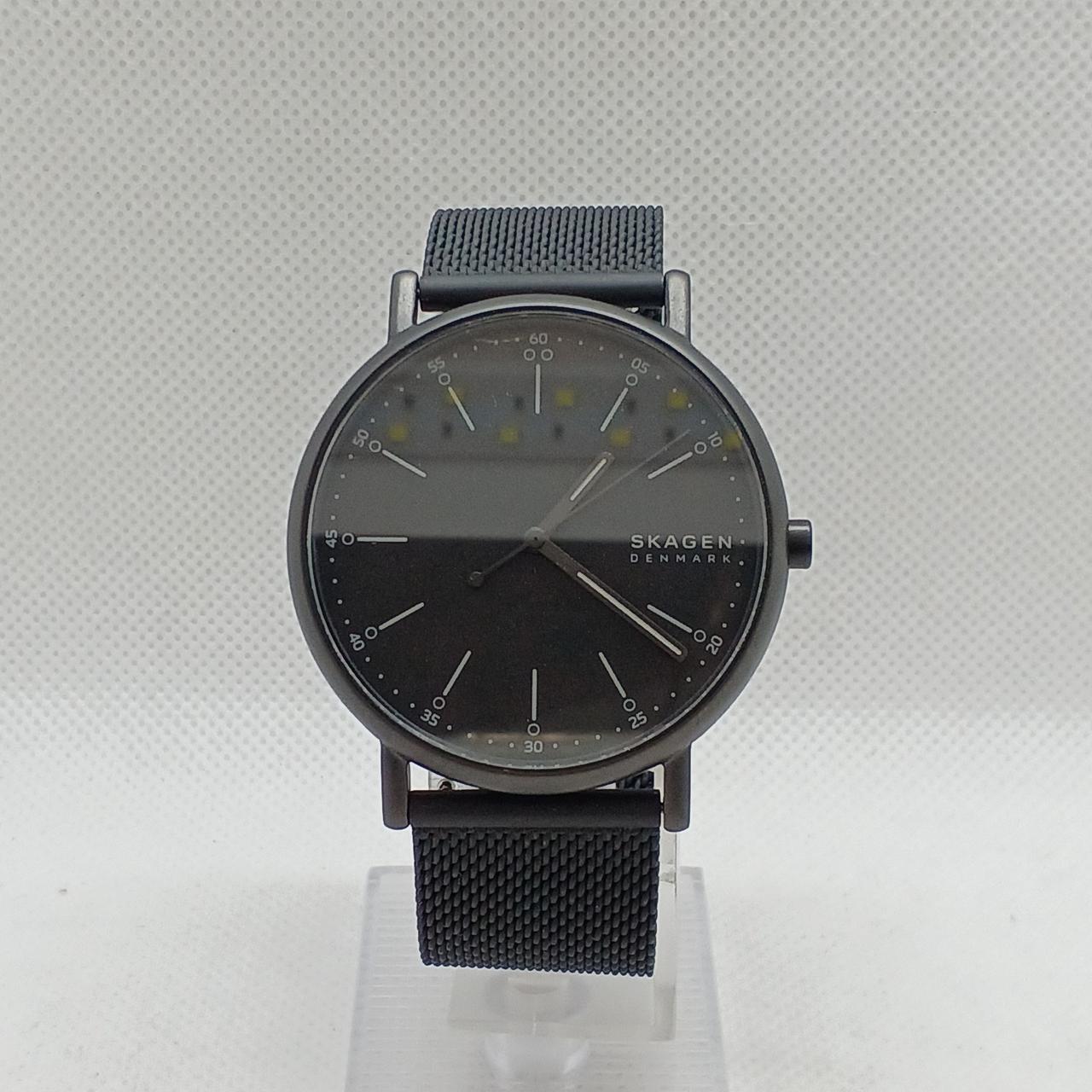 skagenスカーゲン　ミッドナイト ステンレススチール メッシュウォッチ SKAGEN(スカーゲン)】「RIIS 三針 ミッドナイト ステンレススチール