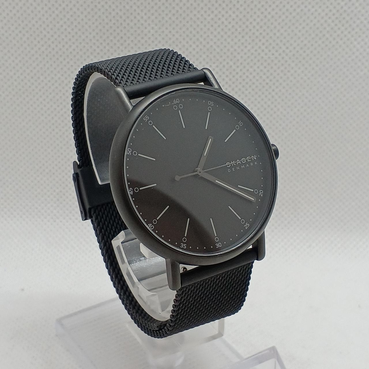 skagenスカーゲン　ミッドナイト ステンレススチール メッシュウォッチ SKAGEN(スカーゲン)】「RIIS 三針 ミッドナイト ステンレススチール
