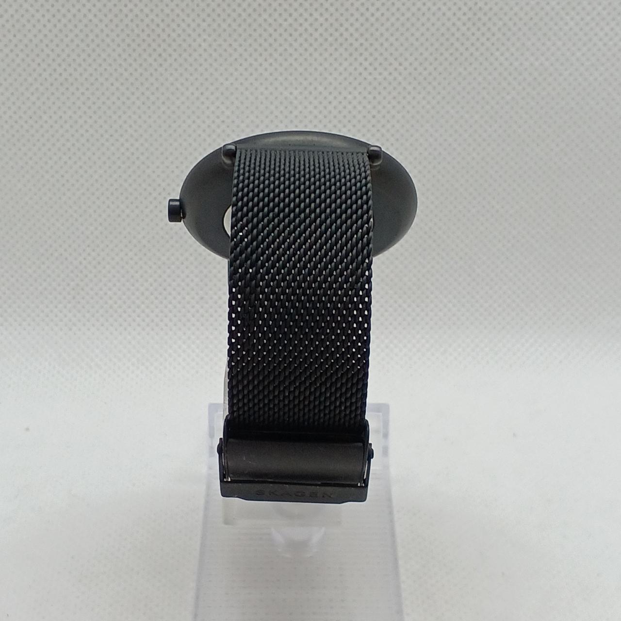 skagenスカーゲン　ミッドナイト ステンレススチール メッシュウォッチ SKAGEN(スカーゲン)】「RIIS 三針 ミッドナイト ステンレススチール