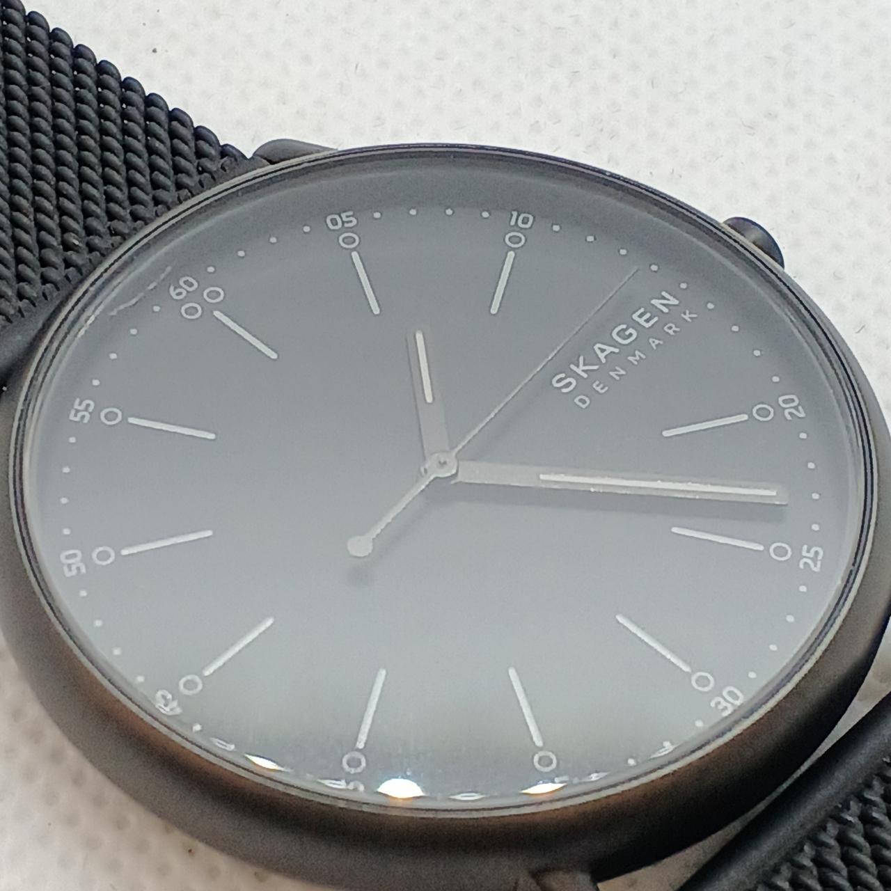 skagenスカーゲン　ミッドナイト ステンレススチール メッシュウォッチ SKAGEN(スカーゲン)】「RIIS 三針 ミッドナイト ステンレススチール