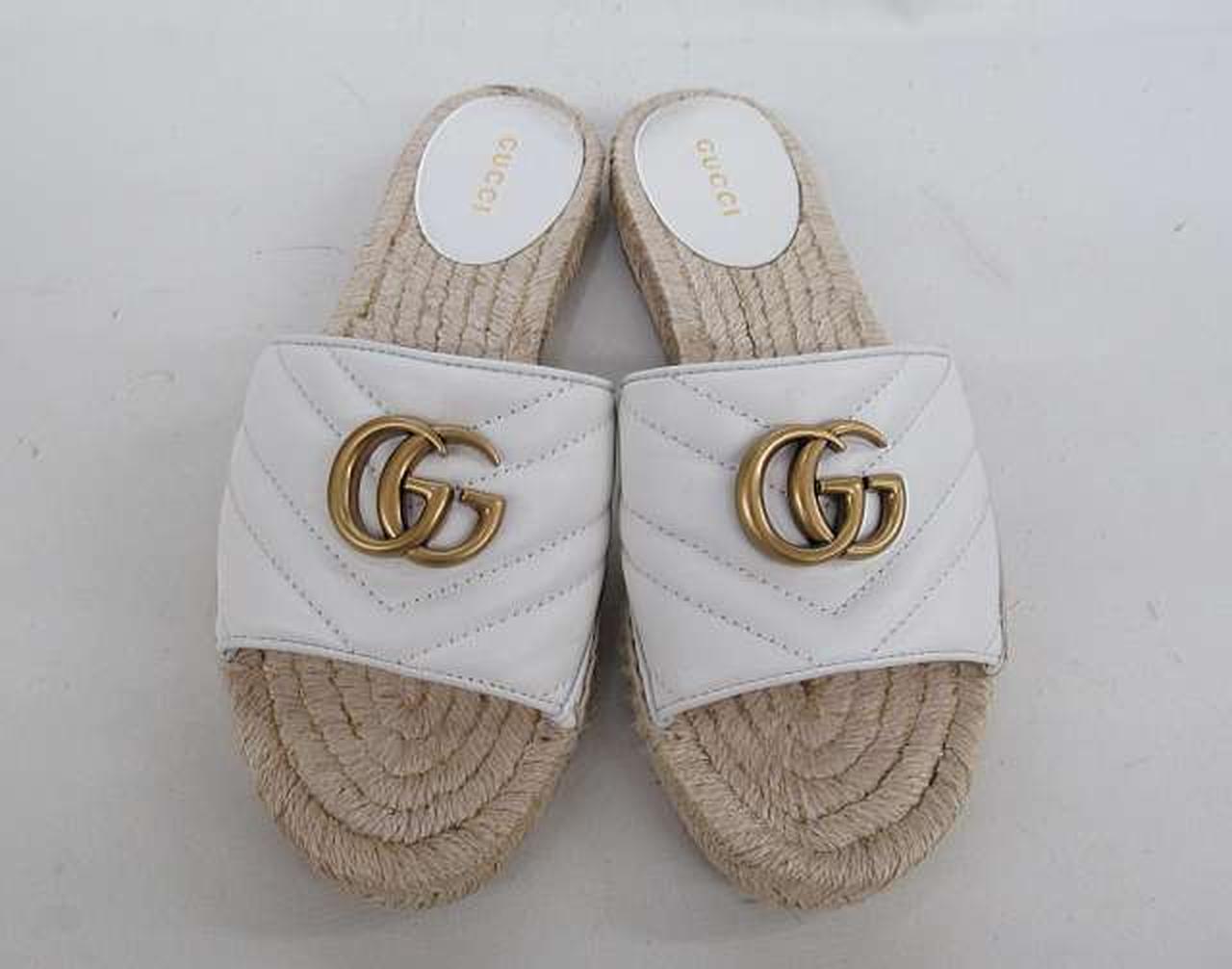 GUCCI グッチ エスパドリーユ サンダル GUCCI|GGキルティングレザー エスパドリーユサンダル|【ハードオフ公式