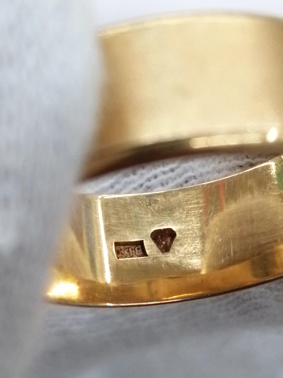 Ｋ１８リング，１４〜１５号重さ4.3mg備品です刻印入り TASAKI タサキ k18 リング オニキス 8.29g ダイヤモンド 0.08