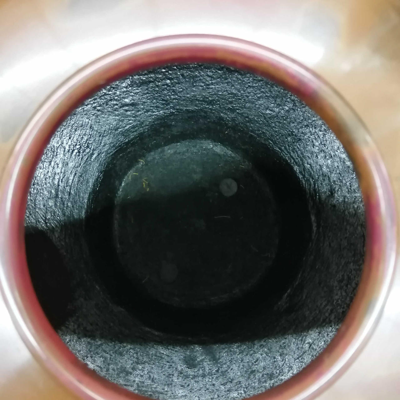 銅瓶　在銘 新光金属 純銅黒銅仕上げ 槌目急須 横手 茶こし付き 370ml BC
