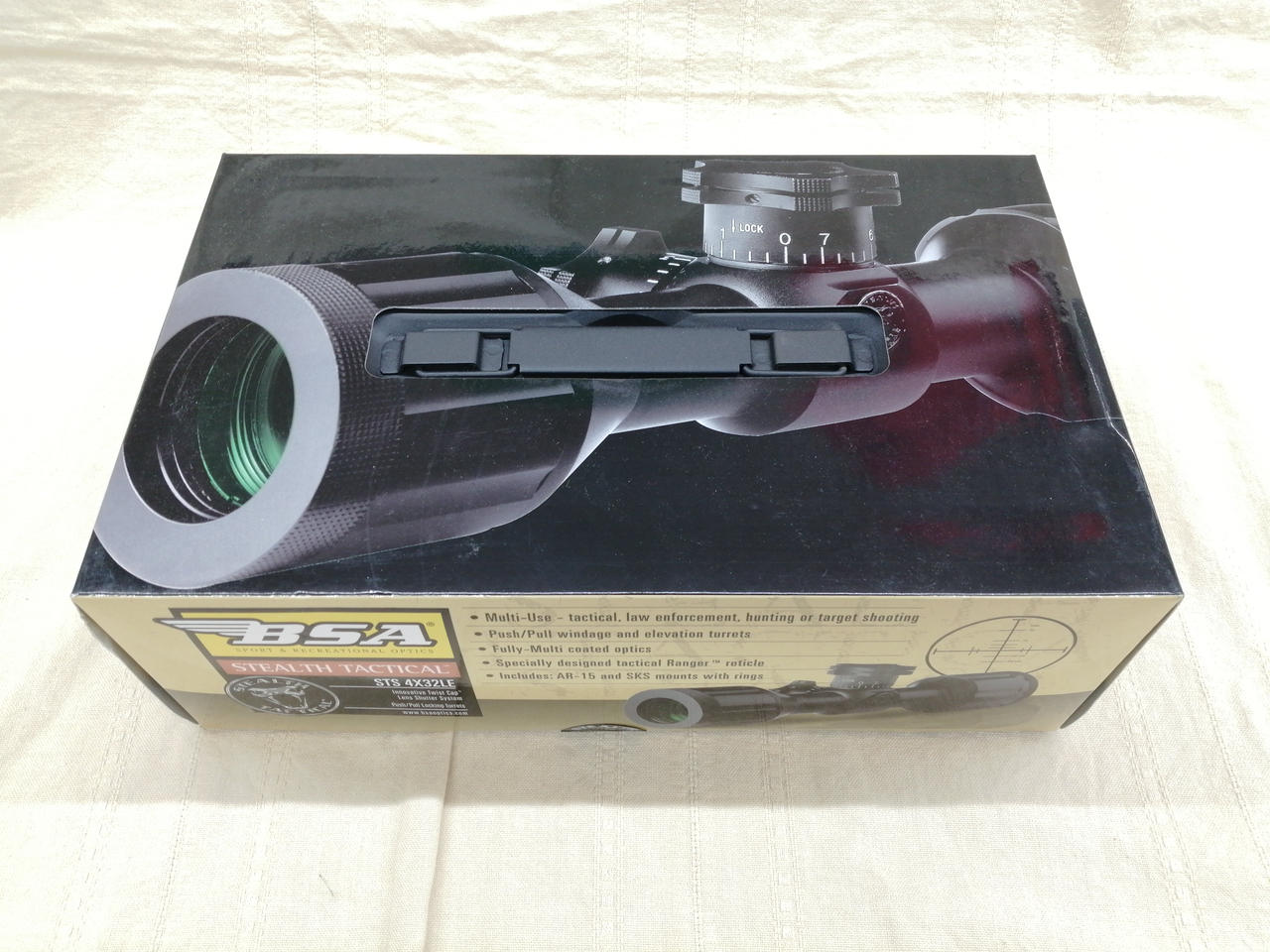 新品未使用 BSA製 タクティカル スコープ STS 4x32LE 金属箱付き 新品未使用 BSA製 タクティカル スコープ STS 4x32LE 金属箱付き