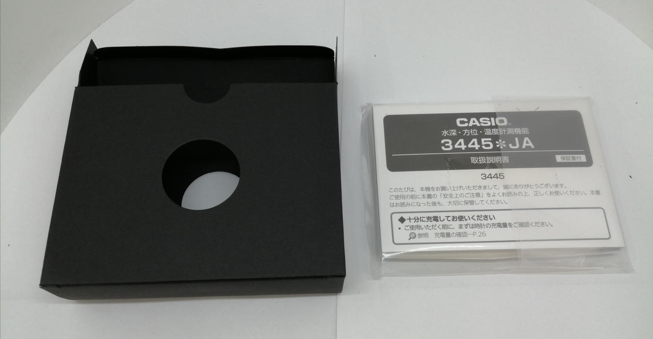箱以外の付属品は取扱説明書のみです。