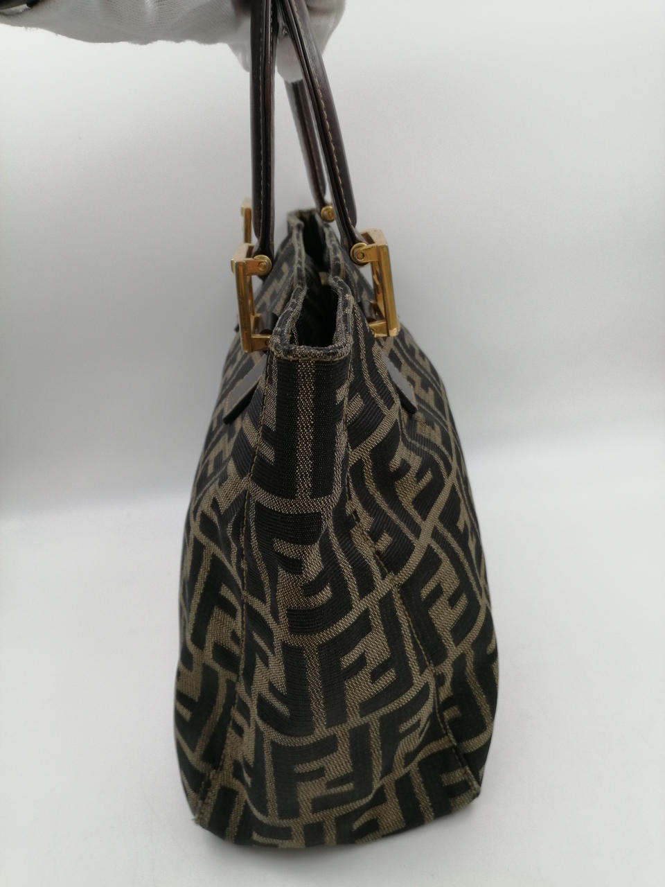 5HM15 FENDI フェンディ ハンドバッグ ズッカ ペカン柄 FENDI ペカン柄ボストンバッグ | Hedy
