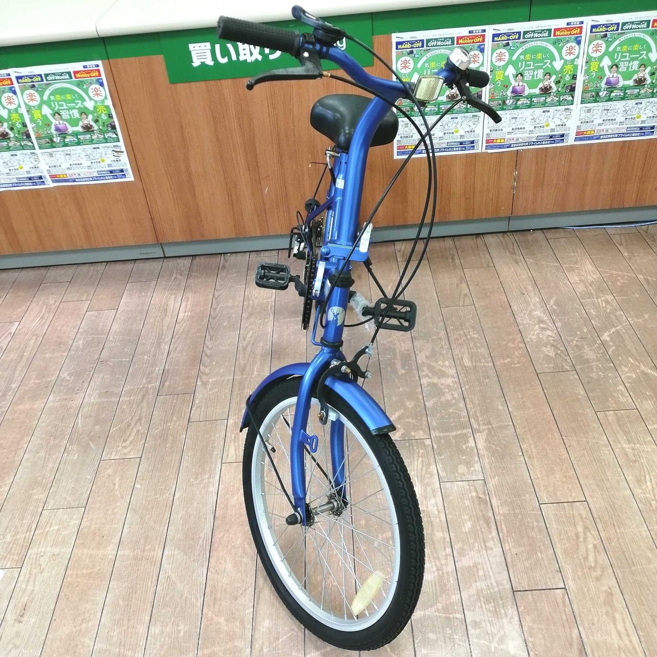 CAPTAIN STAG 折り畳み自転車 青色 前バスケット付 引取限定 愛知県 CAPTAIN STAG 折り畳み自転車 青色 前バスケット付 引取限定 愛知県