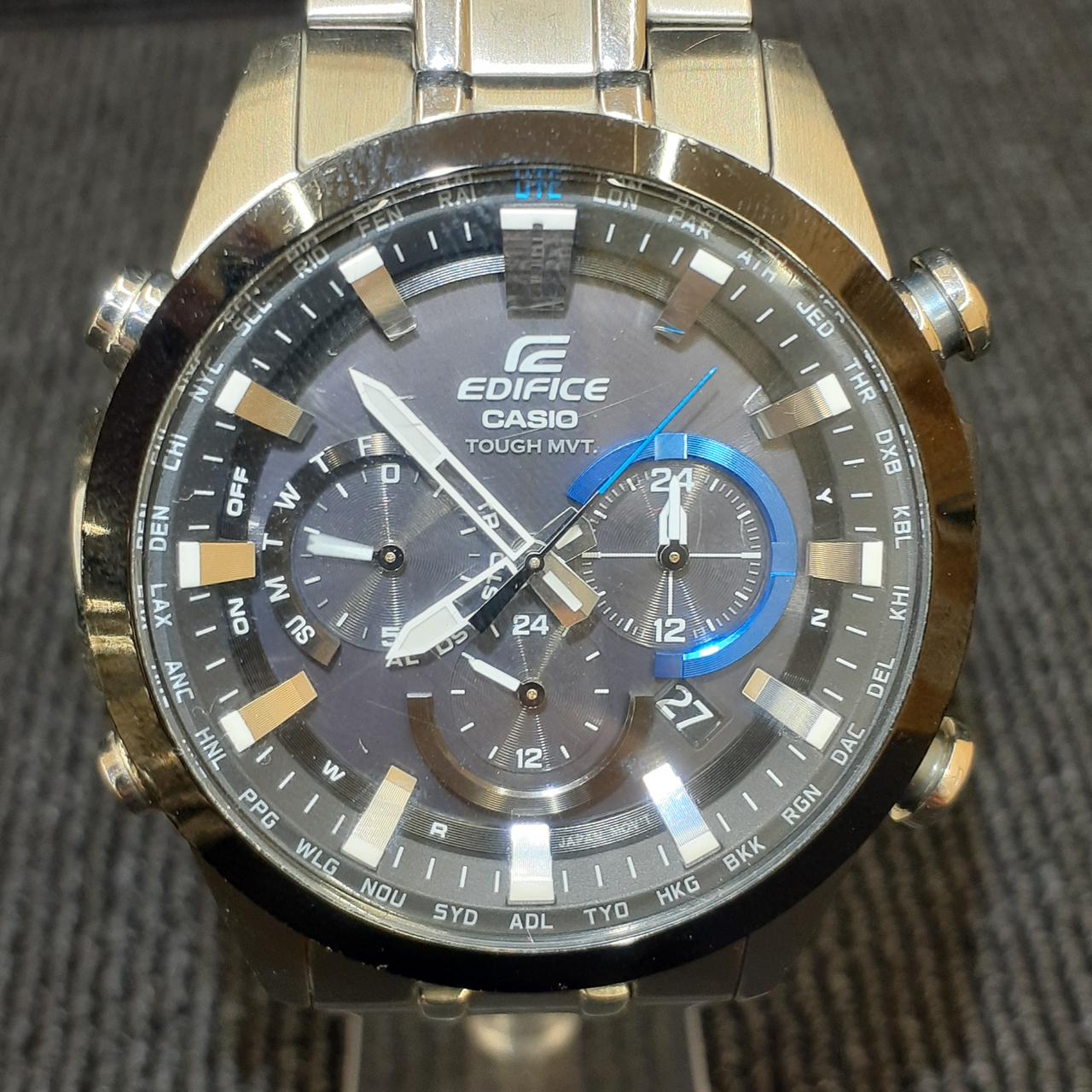美品 箱コマ付 CASIO エディフィス 電波ソーラー腕時計 Y029 CASIO edifice ソーラー