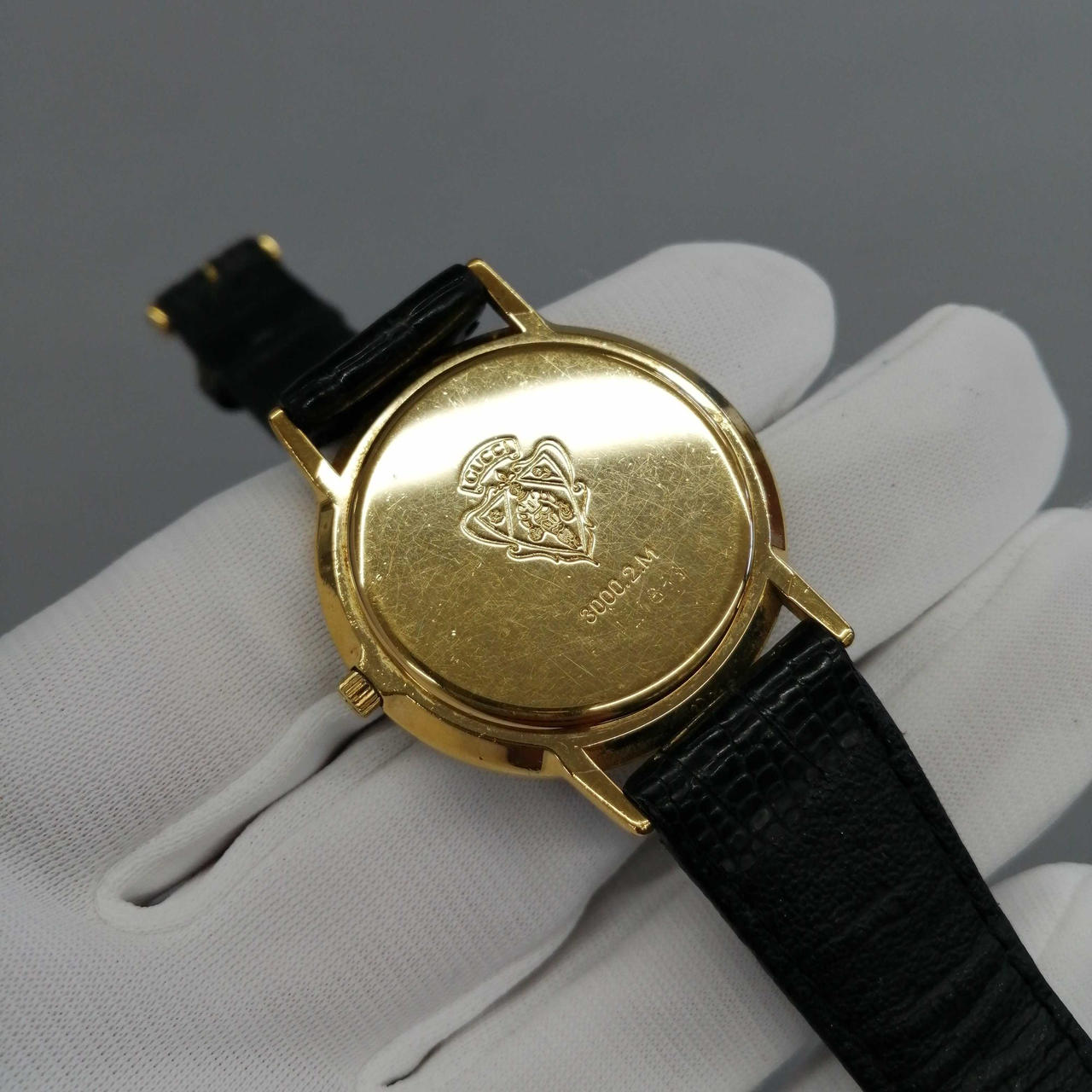 美品☆グッチ GUCCI腕時計 GUCCI グッチ 3000L QZシェリーライン文字盤1NBGレディース