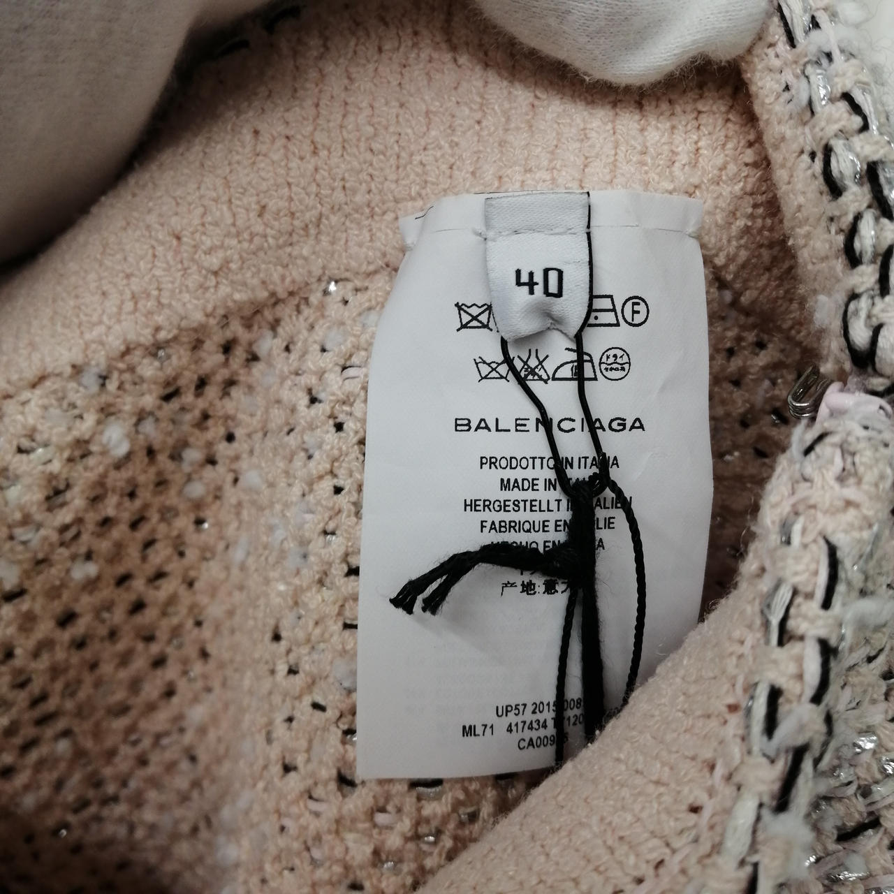 サイズ：40　ケアラベル