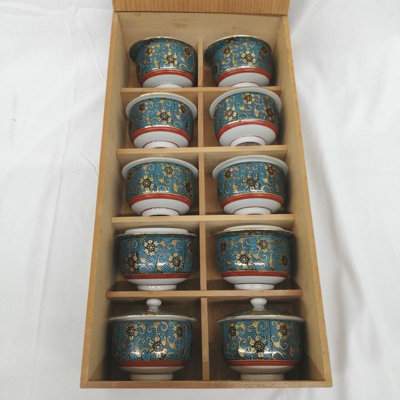 九谷焼|蓋付汲出揃 青粒鉄仙|HARDOFFオフモール（オフモ