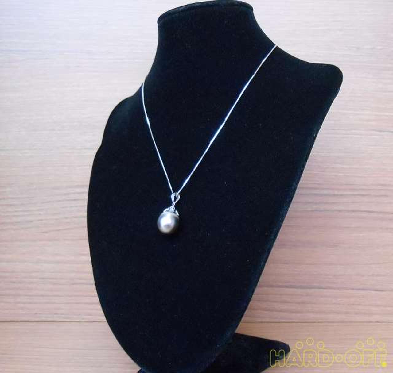 宝石付きネックレス|K18WGブラックパールネックレス|HARDOFFオフモール 