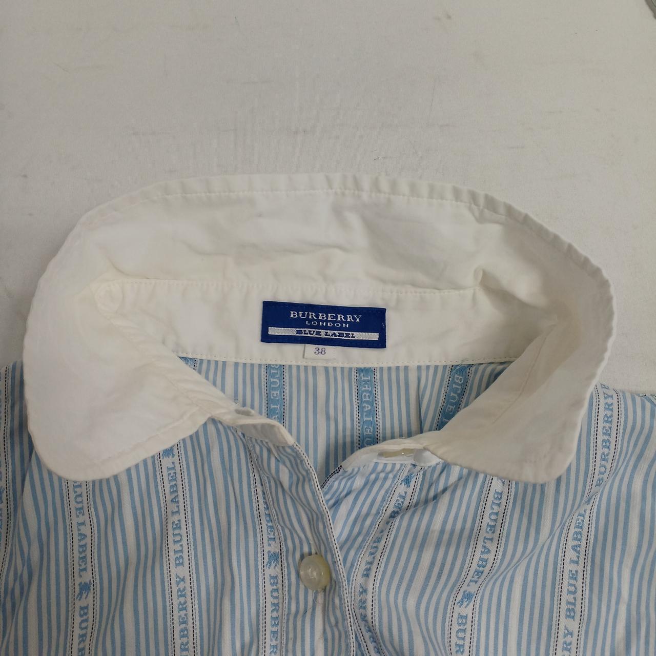 BURBERRY BLUE LABEL ボウタイ付きストライプ半袖シャツ 38 BURBERRY BLUE LABEL ボウタイ付きストライプ半袖シャツ 38 バーバリー