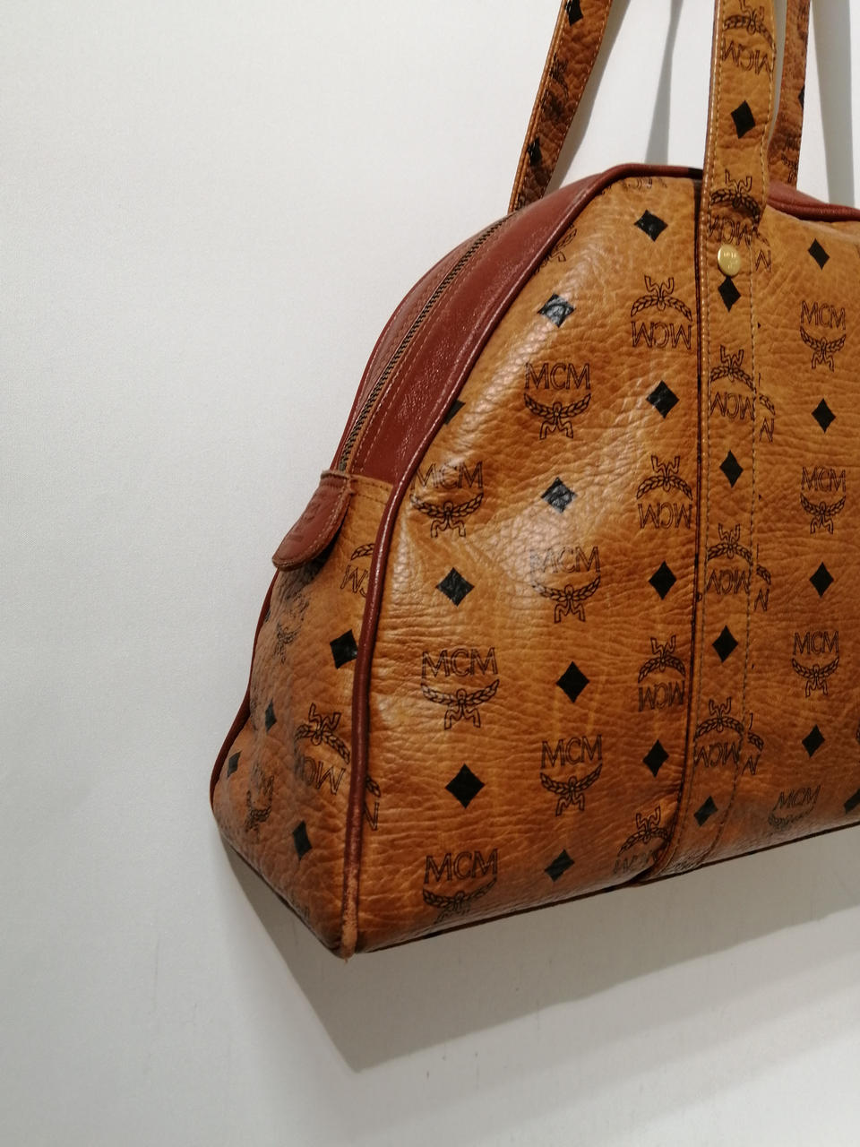 美品　MCM ヴィセトス柄 大型ボストンバッグ トラベルバッグ ブラウン エムシーエム(MCM)|ヴィセトス柄ボストンバッグ|HARDOFFオフモール