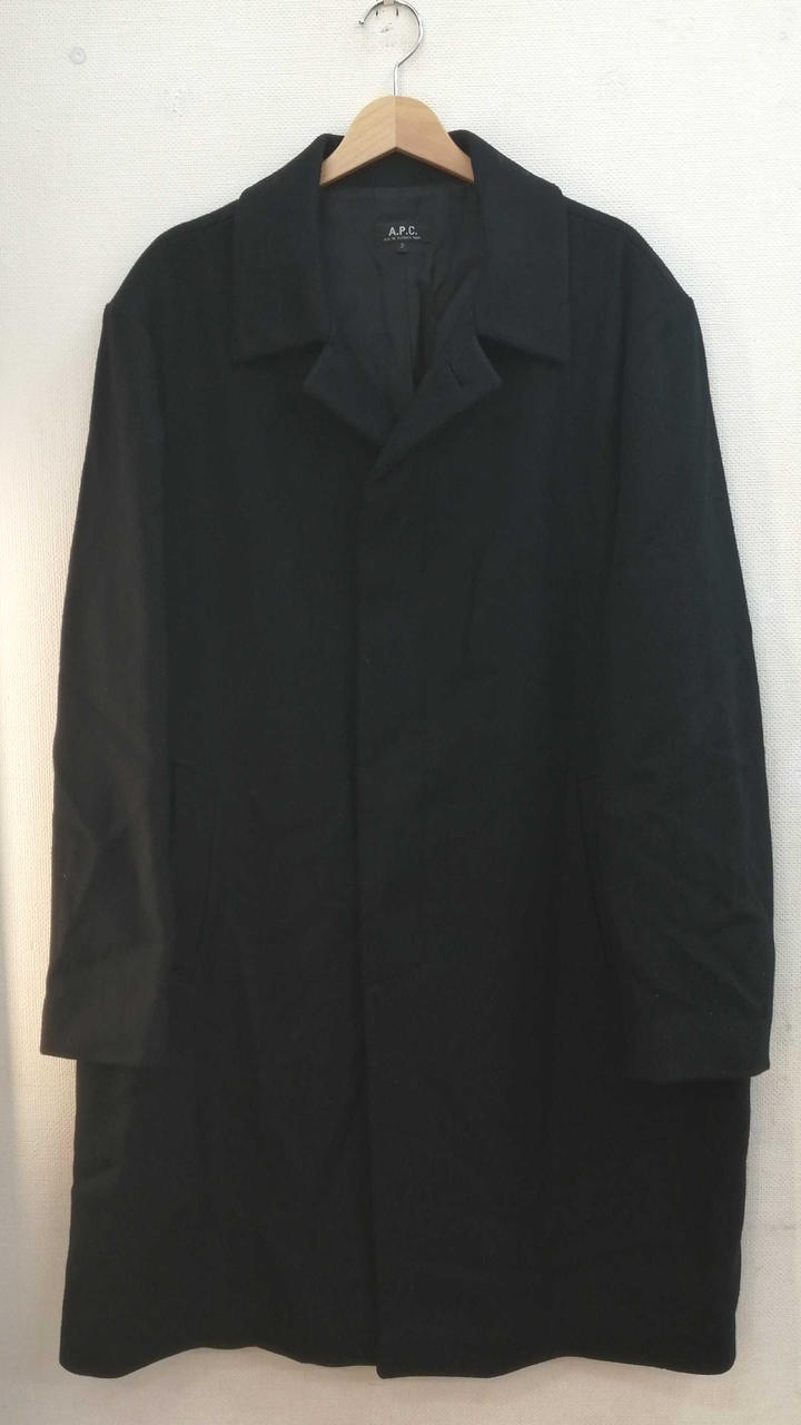 A.P.C. ステンカラーコート 黒　ウールコート アーペーセー(A.P.C.)|ウールステンカラーコート|HARDOFFオフ