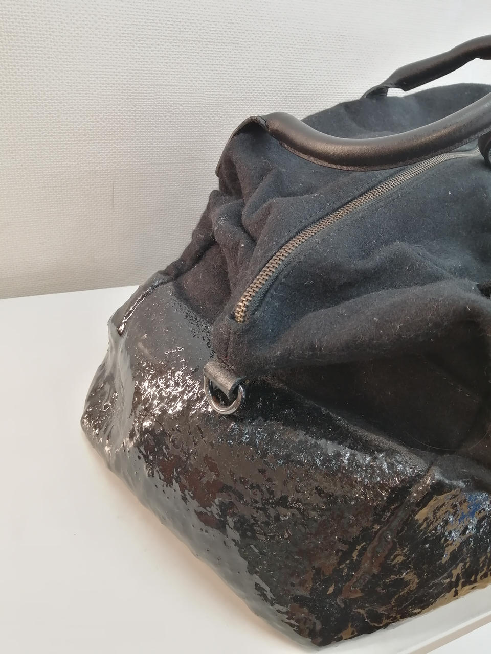 黒い合成皮革ボストンバッグ Heather ボストンバッグ 合成皮革ボストンBAG 327055 レディース