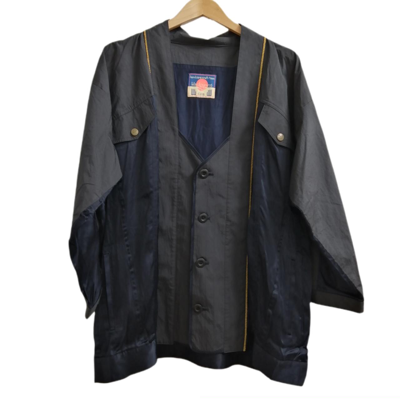 BLACKMEANS|BLACKMEANS 異素材切替ノーカラージャケット|【ハードオフ