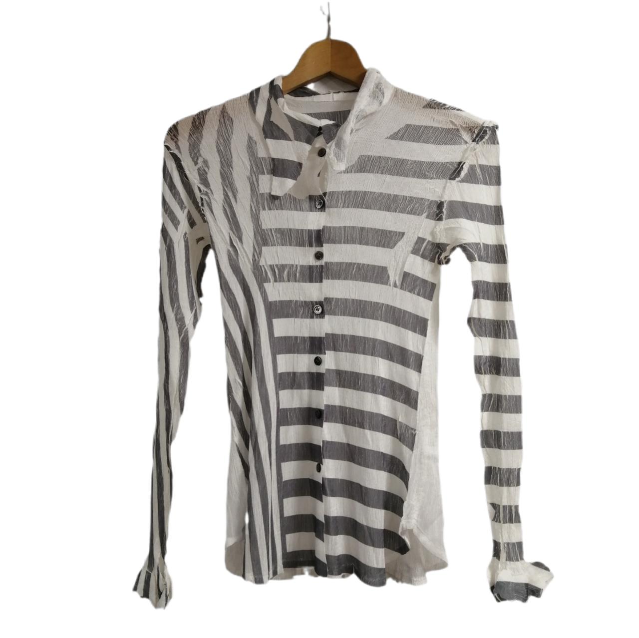 ME ISSEY MIYAKE|ME ISSEY MIYAKEボーダープリーツ長袖シャツ|【ハード