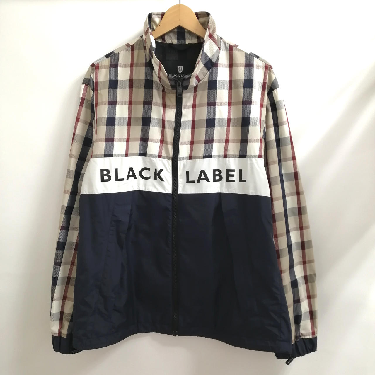 BLACK LABEL CRESTBRIDGE ナイロンジャケット チェック柄 BLACK LABEL CRESTBRIDGE|ロゴラインチェック切替ジャケット